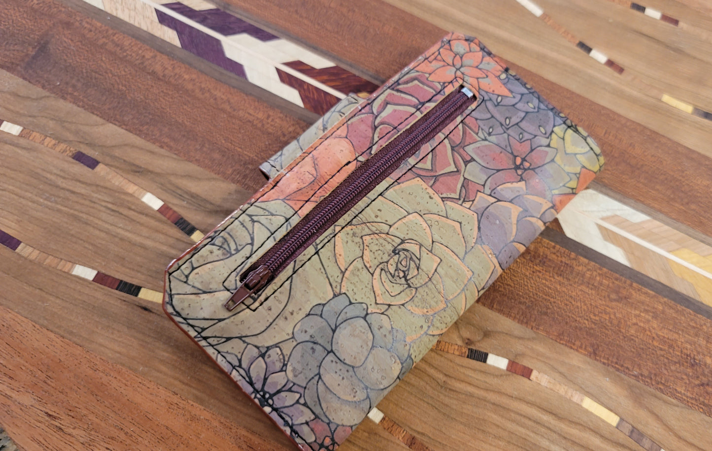 Succulent Themed Cork Wallet