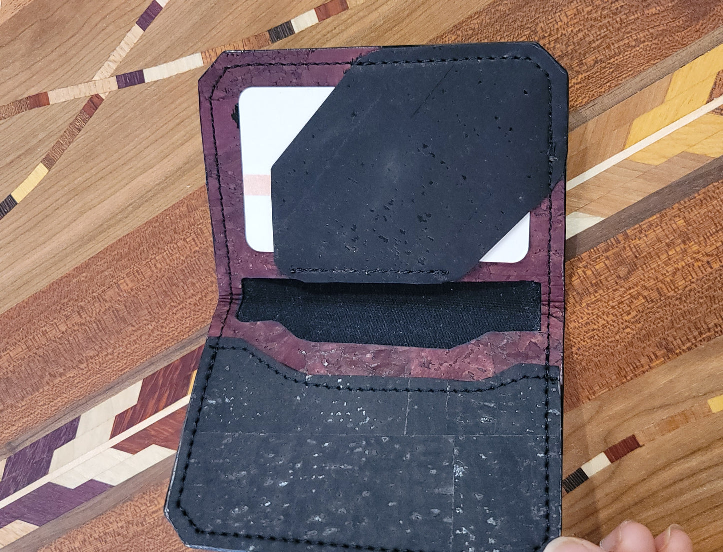 Black and Wine Cork Wallet