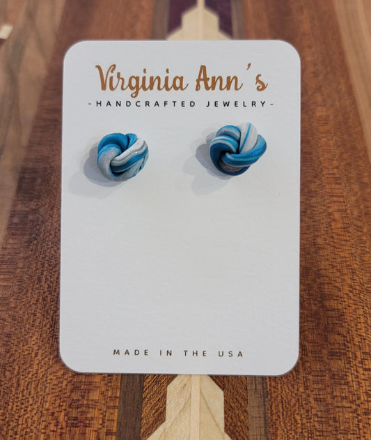 Ocean Blue Knoted Studs