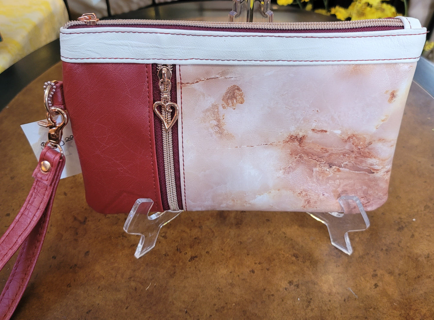 Pink Geode Themed Wristlet